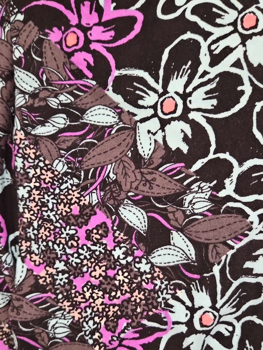 LuLaRoe Black- Aqua-Purple Floral Leggings. New OS